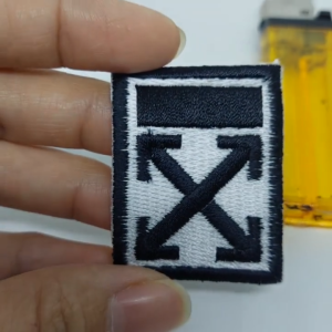 83BRN3 WHITE OFF bordir patch emblem iron on