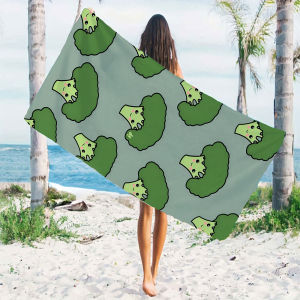 BILIBILI | cute broccoli character Beach Towels Ultra Lightweight Quick Drying Super Absorbent Summer Essential Fast-Drying Towel for Beach