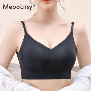 MeooLiisy Backless Bras for Women Ice Silk Seamless Beautiful Back Slip Vest Underwear Push Up Tube Top Full Cup