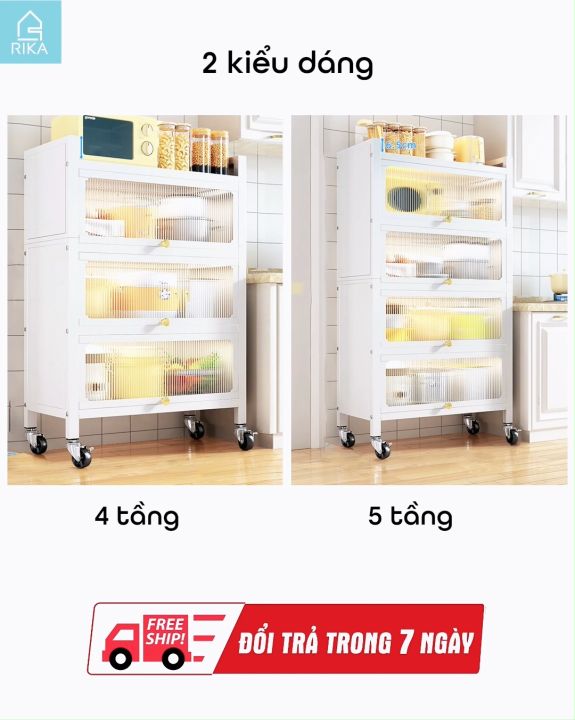 Tủ Kệ Bếp Để Đồ Đa Năng RIKA KDN-41B, Kệ Nắp Trượt Để Lò Vi Sóng Lò ...