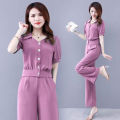 QIAOXIZI | Elegant and Youthful Summer Outfit for Mature Women 2 Pieces Set. 