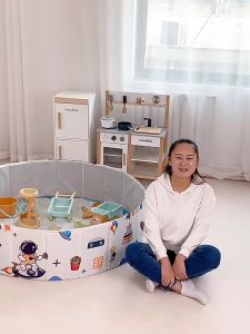 【กรุงเทพจัดส่งสินค้า】พับเก็บได้ บ่อบอล บ่อทราย สำหรับเด็ก กระบะทราย ทรายเซรามิก ทรายเด็กเล่น น้ําหนักเบา แบบพกพา