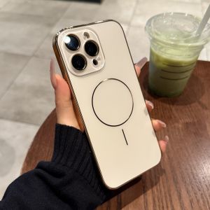 CHUANGYIWEI | Electroplated Gold AG Matt Finish Magnetic Charging Shockproof Phone Case