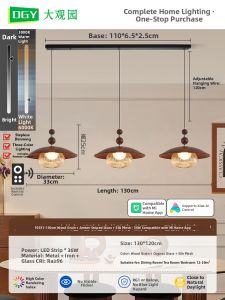 DGY | Retro Wooden Creative Dining Room Pendant Light