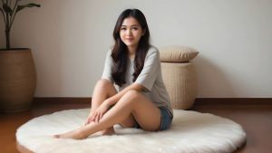 Karpet bulu bulat empuk diameter 100 tebal 3.5cm isi busa Royal foam