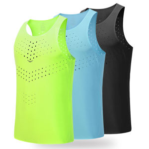 (XS-3XL)Lightweight Marathon Quick Dry Sport Vest Men Summer Running Fitness Elastic Mesh Tops Sleeveless Shirt Gym Singlet BB714