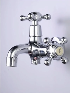 ก๊อกน้ำ 2 ทาง  วัสดุซิงค์ ชุบผิวโครเมียม สวย ทนทาน แข็งแรง