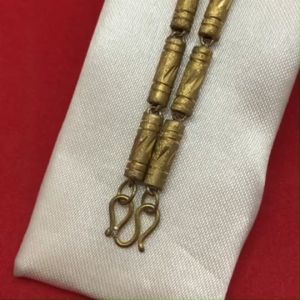 สร้อยคอทองเหลืองโบราณลายปล้องตัดลาย ความยาว 24 นิ้ว งานทองเหลืองแท้ งานดิบไม่ได้ชุบ ทองเหลืองโบราณ