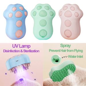 KEBIDU Water Spray Cat Comb Steamy Brush Dog Massage Comb Built-in Electric Silicone Pet Hair Removal Grooming Brush Cat Accessories