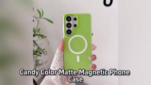 Candy Color Matte Magnetic Phone Case For Samsung Galaxy S26 S24 S25 Edge Ultra S23 Plus FE For Magsafe Wireless Charge Cover