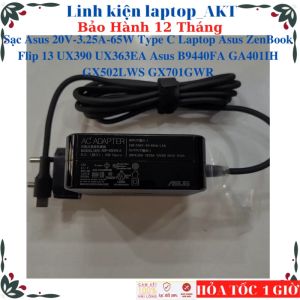 Sạc laptop Asus 20V-3.25A-65W Type C Laptop Asus ZenBook Flip 13 UX390 UX363EA Asus B9440FA GA401IH GX502LWS GX701GWR UX325JA UX391FA