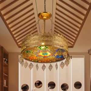 เอเชียตะวันออกเฉียงใต้เหล็กศิลปะโคมระย้าคาเฟ่ย้อนยุคบรรยากาศความรู้สึกโคมไฟอุตสาหกรรมลมร้านอาหารโรงแรมชาห้องโคมไฟ