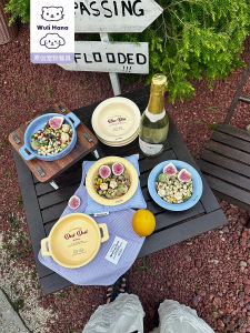 Original Wuli Hana Pet Ceramic Bowl Double Ear Dog Bowl Cat Bowl Bia Bia/Dui Dui Pet Food And Supplies Slow Feeder Bowl