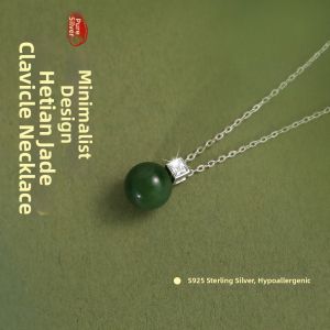 Pianist | Chinese Style New S925 Sterling Silver and Hetian Jade Beaded Necklace