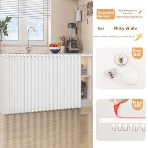 HUAJIANYU | Dustproof Waterproof Grease-resistant Drilling-free Kitchen Cabinet Curtain