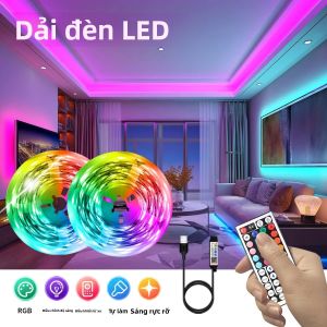 Đèn Dây Đèn LED Thông Minh Đồng Bộ Hóa Âm Nhạc Thay Đổi Màu Sắc Với Ứng Dụng & Điều Khiển Từ Xa Dải Hồng Ngoại Không Dây Chạy Bằng USB Dải SMD