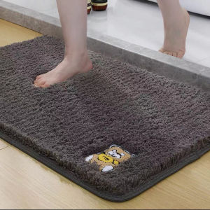 Modern Simple Style Bathroom Carpet Bedroom Rug Cake Velvet Fiber Dry Cleaning Door Mat Anti-Slip Floor Mat Home Decor