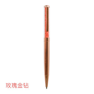 New Diamond round Ballpoint Pen Laser Engraving Crystal Pen Flat Top Atom Pen Business Logo Customizable Metal Pen 0.7mm Black Ink