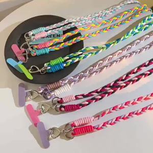 สายคล้องโทรศัพท์สายคล้องยาวหลากสีสำหรับ iPhone สำหรับ Samsung Huawei Xiaomi พวงกุญแจพวงกุญแจห้อยโทรศัพท์อเนกประสงค์