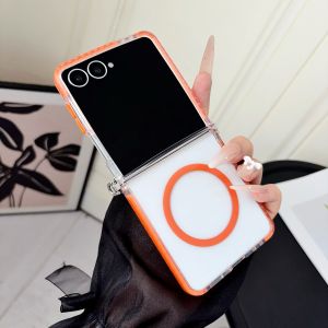 szhaiyu | Transparent Magnetic Wireless Charging Phone Case for Samsung Galaxy Z Flip 7 6 5 4 3 Flip7FE Flip6 Shockproof Protective Cover