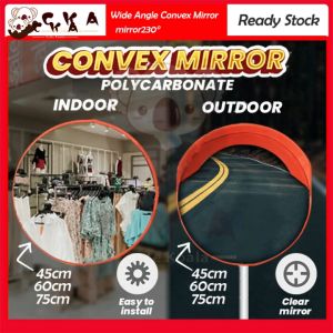 【CKA】CONVEX MIRROR INDOOR / OUTDOOR ORANGE POLYCARBONATE (PC) TRAFFIC MIRROR CORNER MIRROR 45CM 60CM 75CM Wide Angle Convex Mirror Traffic Parking Mirror High Quality Road Safety Convex Mirror