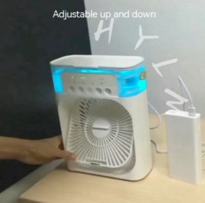 600mL Air Cooler Timed fan Five hole spray Fan Multifunction Mini Fan USB Electric Fan Water Spray Mist Fan Air Conditioner Humidifier Fan for Home