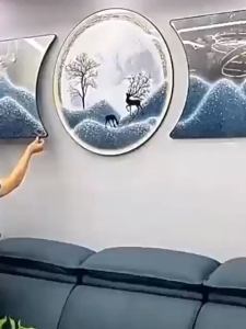 Creative Round Triple Art Wall Hanging Sofa Background Wall Luxury Combination Decorative