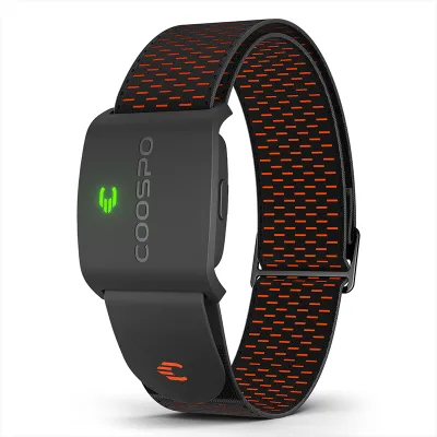COOSPO HW9 HRM Sensor Armband Heart Rate Monitor with HR Zones/Calories for Fitness Running BLE5.0 ANT+ for PelotonZwiftWahoo