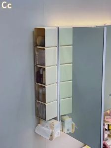 Batoom Mirror Cabinet Side Storage Organizer Cotton Stick Makeup Cotton Bathroom Pull-Out Storage Drawer Style Storage Box new