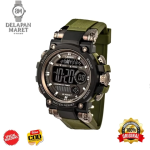 Jam Tangan Digital Pria Sporty LASIKA DM119047 – Water Resistant LED Display Stopwatch-Tali Karet Nyaman Cocok untuk Aktivitas Outdoor & Harian