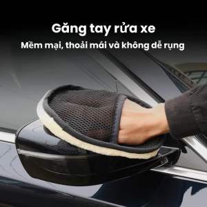 Găng tay đa năng lau xe ô tô đánh bóng và rửa xe lông cừu màu Vàng