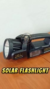 SOLAR TYPE C USB Torch Light Spotlight Rechargeable Flashlight Super Bright Searchlight Red Light Lampu Suluh Kecemasan