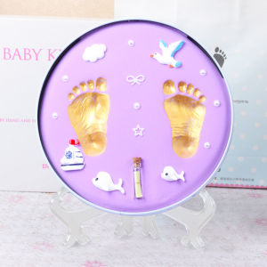 Newborn Hand And Foot Print Clay Fetal Hair Souvenir DIY Baby Hand And Foot Print 100 Days Full Month Gift