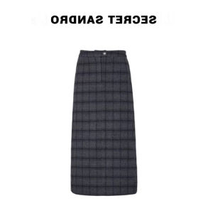 Dona Same Style Womens High Waist Retro Gingham Woolen Skirt Fall New Arrival Pear-Shaped Figure Preppy Style Dress
