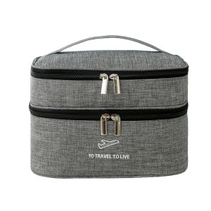 Portable and Spacious Dual-layer Waterproof Toiletry Cosmetic Bag C17