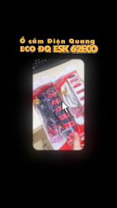 Ổ cắm điện đa năng Điện Quang ECO ĐQ ESK 2 MÉT 62ECO (6 Lỗ 2 chấu dây dài 2m màu trắng đỏ) công suất 2500W tự ngắt khi quá tải BH 12 thàng