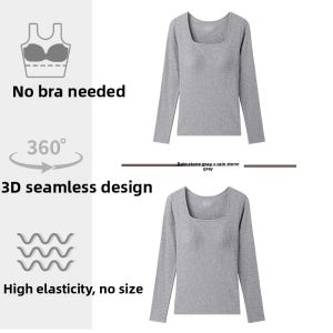 miiow | Cat Woman Sleepwear Long Sleeve Home Clothes For Women Anti-Bulge Thread Design With Chest Pad Can Be Worn Outside Thin Autumn