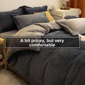 Winter Thick Coral Fleece Bedding Set Four Pieces