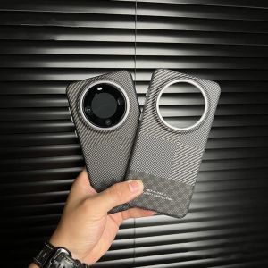 Ultra-Thin Carbon Fiber Texture Magnetic Absorption Wireless Charging Huawei Mate60 pro Business Mens Phone Case Anti-Fall