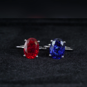 S925 Sterling Silver Oval Cut Ruby Sapphire Adjustable Ring Gift Suggestions for Women Classic Rings Daily Wear Jewelry
