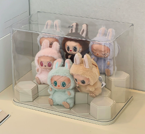 14 Grid Plastic Storage Box Figurine Model Display Table Transparent Dust Cover Home Storage Cabinet