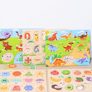 Educational Wooden Peg Puzzle Blocks Board Toy for Children
