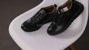Sepatu Pantofel Formal Kuzatura Pria Cowok Dewasa Kerja Kantor Hitam Full Black Casual Classic