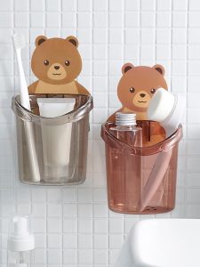 Giá Để Bàn Chải Đánh Răng Treo Tường Không Cần Đục Lỗ Kiểu Hàn Quốc Dễ Thương Giá Để Đồ Dùng Vệ Sinh Cá Nhân Cho Cặp Đôi