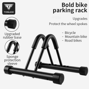 TOSUOD | TOSUOD Vertical Parking Stand For Bicycles Adjustable Anti-Slip High-Carbon Steel Bicycle Parking Rack Bike Accessories