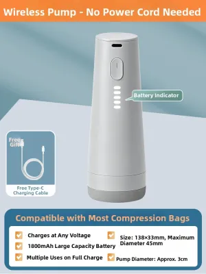 Wireless Electric Inflator Pump for Camping Outdoor Use Multi-Purpose Inflatable Bed Swimming Ring Air Mattress Pump
