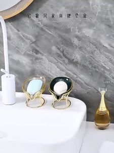 Tempat Sabun Piring Untuk Mandi Dinding Self Draining Bar Soap Holder Bentuk Daun Hias Plastik Soap Tray Saver Wadah Spons Meja Untuk Wastafel Dapur Jaga Kering Sabun