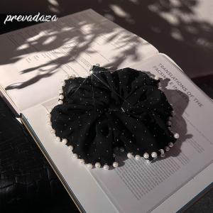 Large Size Pearl Fragment Diamond Hair Ties Satin Womens Bun Elastic Bands Fashionable Hair Accessories Hairpins