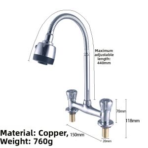 Double-hole Above Counter Washbasin with Rotatable Cold & Hot Water Faucet