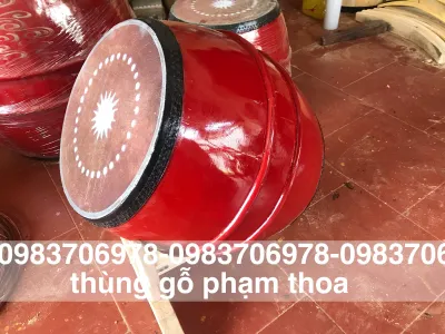 Trống gỗ trường học- trống cúng- trống lễ (dk: 36cmx 45cm)